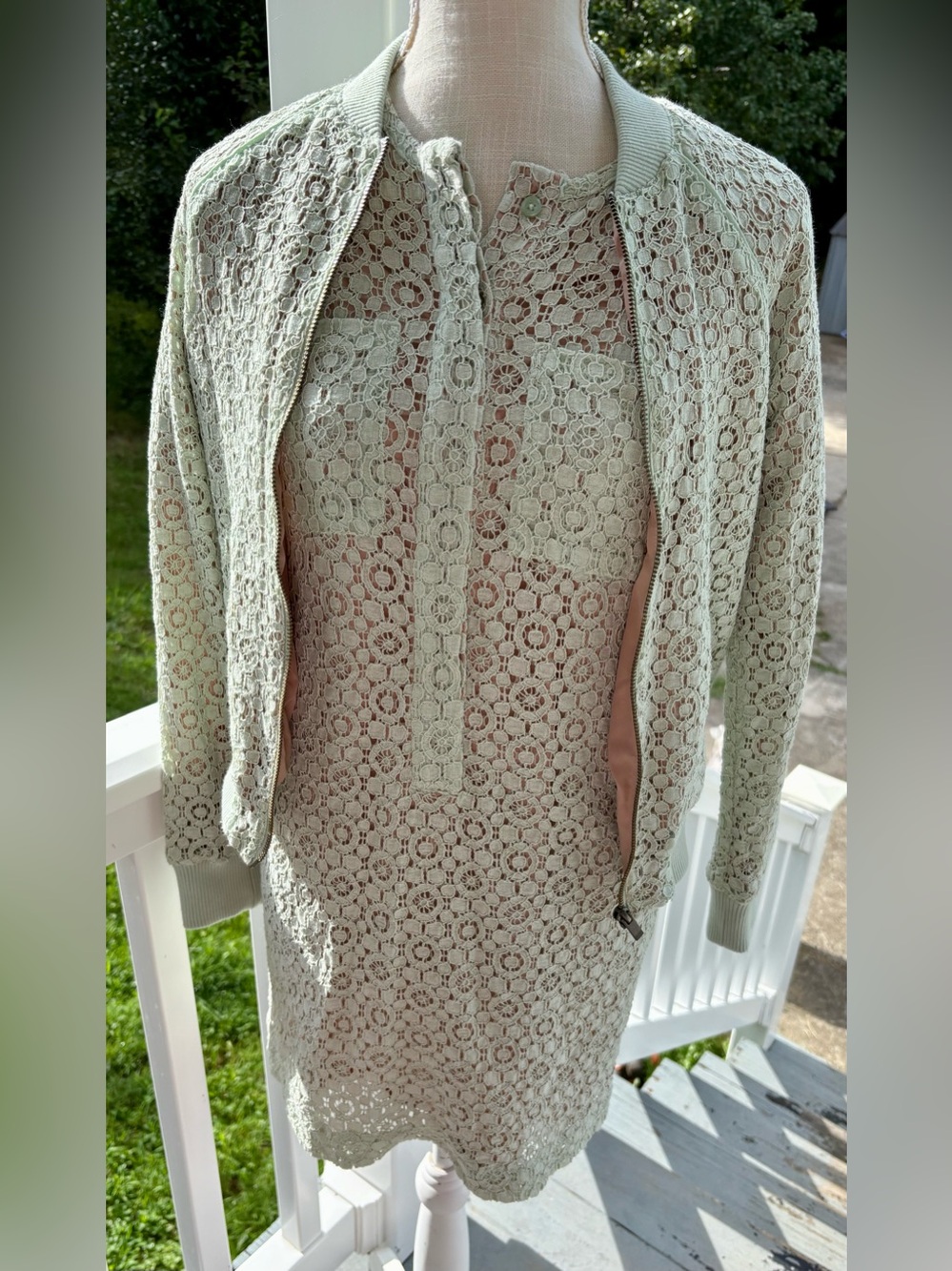 Victoria Beckham for Target Women's Mint Green Lace Jacket & Shift Dress Set XS